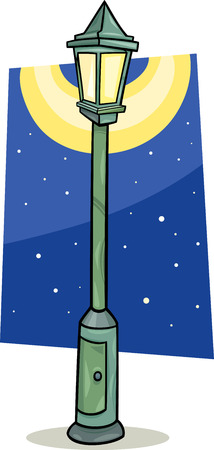 Cartoon Illustration of Street Lantern or Lamppost Streetlightのイラスト素材