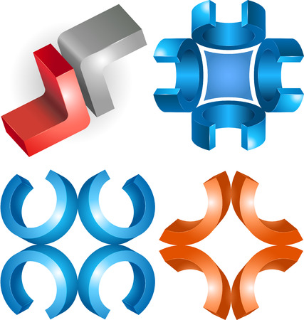 Abstract graphic design of 3d sign or icon or symbolのイラスト素材