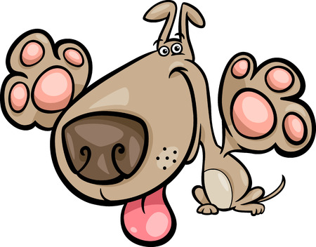 Cartoon Illustration of Cute Playful Dogのイラスト素材