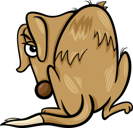 Cartoon Illustration of Poor Homeless Dogのイラスト素材