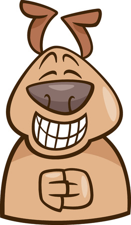 Cartoon Illustration of Funny Dog Expressing Green Mood or Emotionのイラスト素材