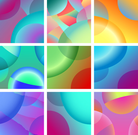 Vector Illustration Set of Abstract Colorful Modern Design Backgroundsのイラスト素材