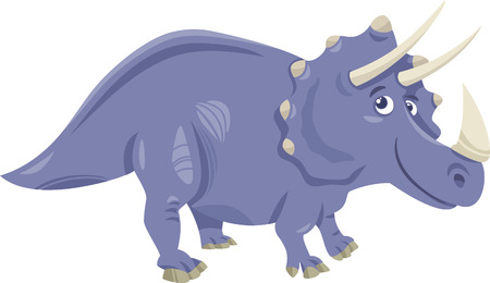 Cartoon Illustration of Triceratops Prehistoric Dinosaurのイラスト素材