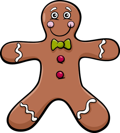 Cartoon Illustration of Gingerbread Man Cookie Clip Artのイラスト素材
