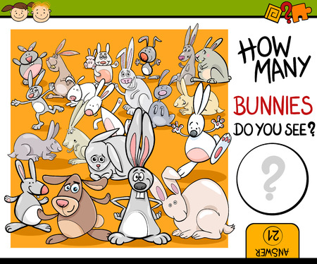 Cartoon Illustration of Education Counting Game for Preschool Childrenのイラスト素材