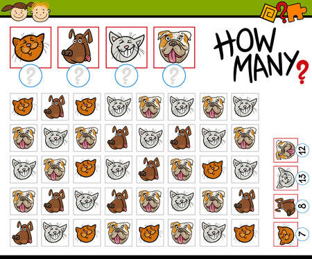 Cartoon Illustration of Education Counting Game for Preschool Childrenのイラスト素材