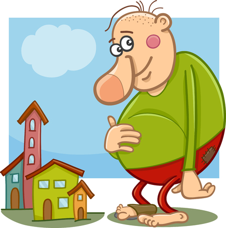 Cartoon Illustration of Funny Giant Fantasy or Fairy Tale Characterのイラスト素材