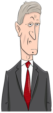 Cartoon Illustration of Politician or Businessman Characterのイラスト素材