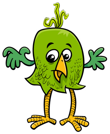 Cartoon Illustration of Fantasy Bird Animal Characterのイラスト素材