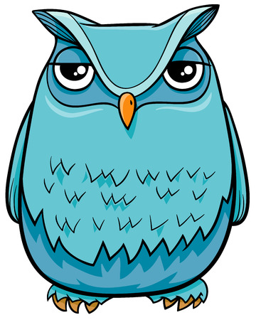 Cartoon Illustration of Funny Owl Bird Animal Characterのイラスト素材