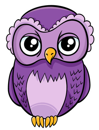 Cartoon Illustration of Owl Bird Animal Characterのイラスト素材