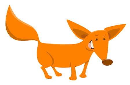 Cartoon Illustration of Cute Red Fox Animal Characterのイラスト素材