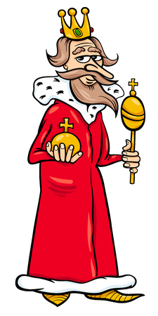 Cartoon Illustration of Funny King Fairytale Fantasy Characterのイラスト素材