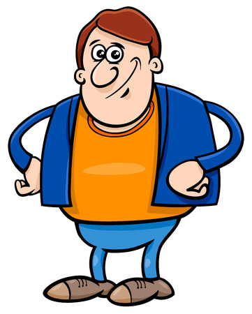 Cartoon Illustration of Comic Man Funny Characterのイラスト素材