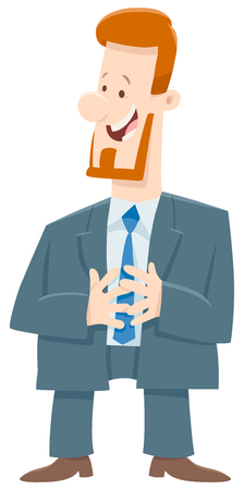 Cartoon Illustration of Boss or Businessman Comic Characterのイラスト素材