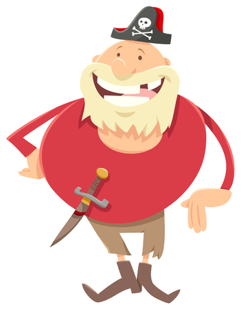 Cartoon Illustration of Funny Pirate Fantasy Characterのイラスト素材