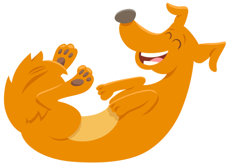 Cartoon Illustration of Happy Red Dog Animal Characterのイラスト素材
