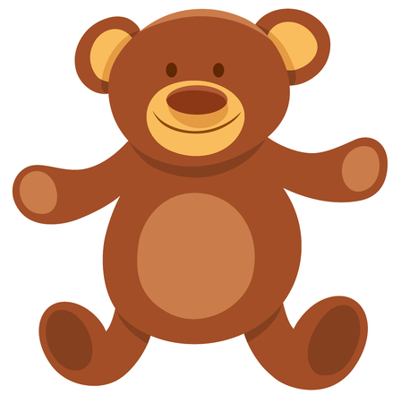 Cartoon Illustration of Teddy Bear Plush Mascot Toy Objectのイラスト素材