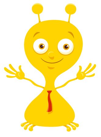 Cartoon Illustration of Cute Yellow Fantasy or Fairy Tale Characterのイラスト素材