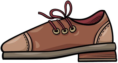 Cartoon Illustration of Shoe Leather Object Clip Artのイラスト素材