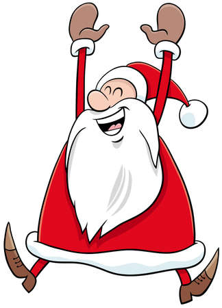 Cartoon illustration of happy Santa Claus character on Christmas timeのイラスト素材