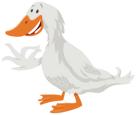 Cartoon illustration of funny duck bird farm animal characterのイラスト素材