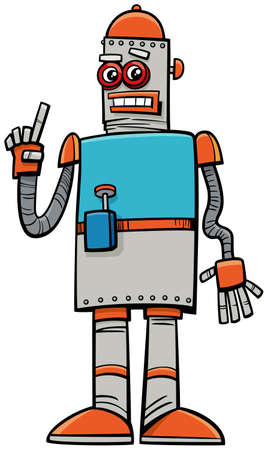 Cartoon illustration of funny robot fantasy comic characterのイラスト素材