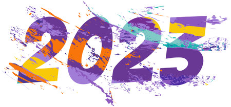 New Year 2023 decorative design element or greeting card illustration
