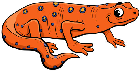 Cartoon illustration of newt amphibian comic animal characterのイラスト素材