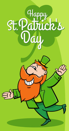 Cartoon illustration of Saint Patrick Day design with Leprechaun characterのイラスト素材