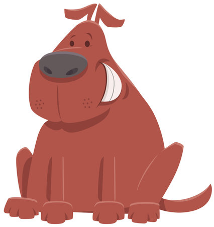 Cartoon illustration of funny brown dog animal characterのイラスト素材