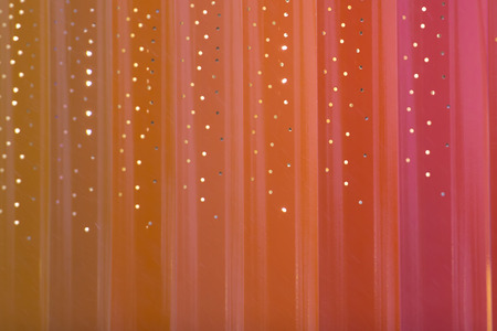 colour bars construction under snowの写真素材