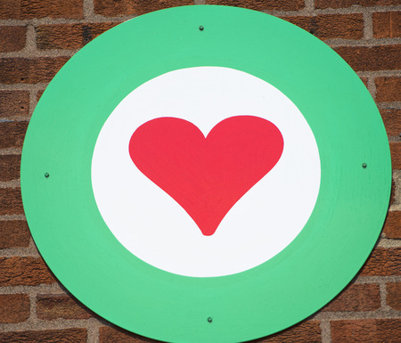 italian heart circle flagの写真素材