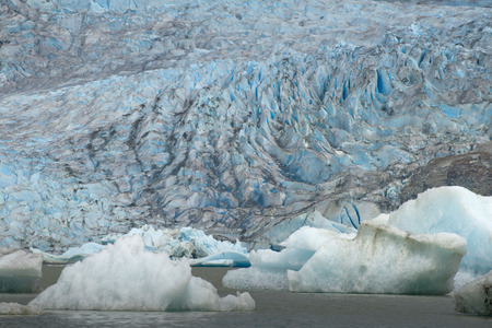 The Juneau Mendenhall Glacier in Alaskaの写真素材
