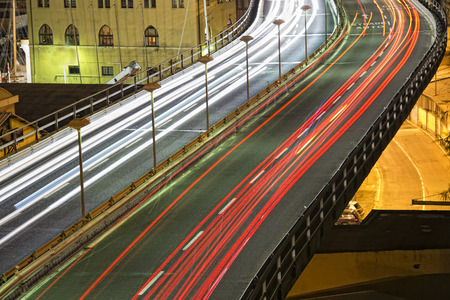 Genoa Flyover famous overpass at night