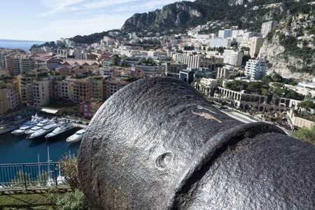 montecarlo monaco panorama landscape city view with cannonの写真素材