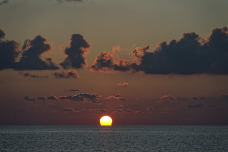 wonderful golden sunset in maldives island