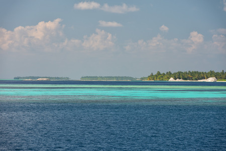maldives tropical paradise crystal water white sand beachの写真素材