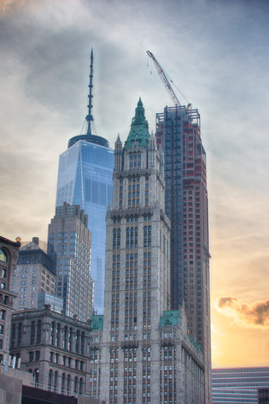 NEW YORK - USA - 13 JUNE 2015 new skyscraper view of the highest in the city freedom tower one world observatoryのeditorial素材