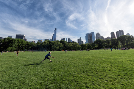NEW YORK - USA - 14 JUNE 2015 people is spending time amusing in central park on sunny sundayのeditorial素材