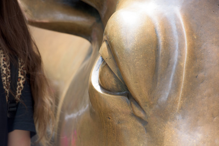 NEW YORK - USA - 11 JUNE 2015 wall street crowded of people detailのeditorial素材