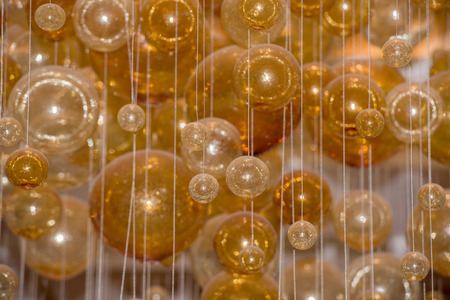 Bubbles crystal balls suspended in airのeditorial素材
