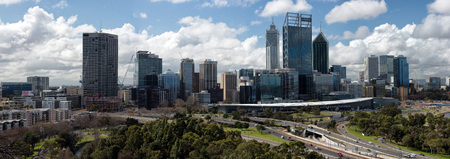 PERTH, AUSTRALIA, AUGUST, 18 2015 - Panorama  on cloudy dayのeditorial素材