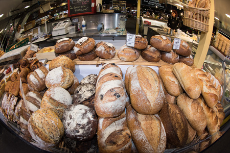ADELAIDE, AUSTRALIA - SEPTEMBER 1, 2015 - People buying at town fresh market