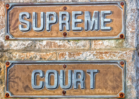 Supreme court sign close up detailの写真素材