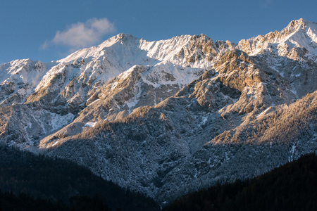 view od innsbruck mountains in winter timeの写真素材