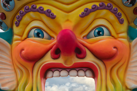 VIAREGGIO, ITALY - FEBRUARY 17, 2013 - Carnival Show parade on town street with traditional...