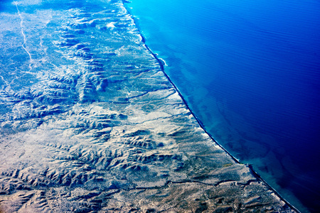 landscape of patagonia aerial view from airplaneの写真素材