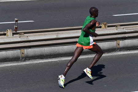 GENOA, ITALY - APRIL, 24 2016 - Annual non competitive marathon along town streets and causeway