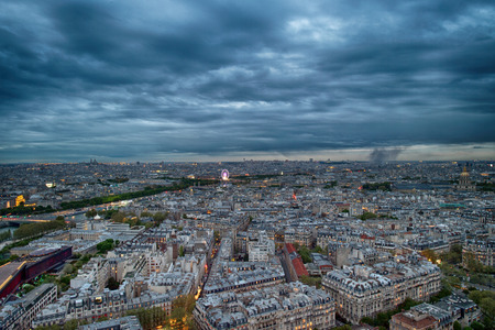 Paris night view cityscape landscapeの写真素材